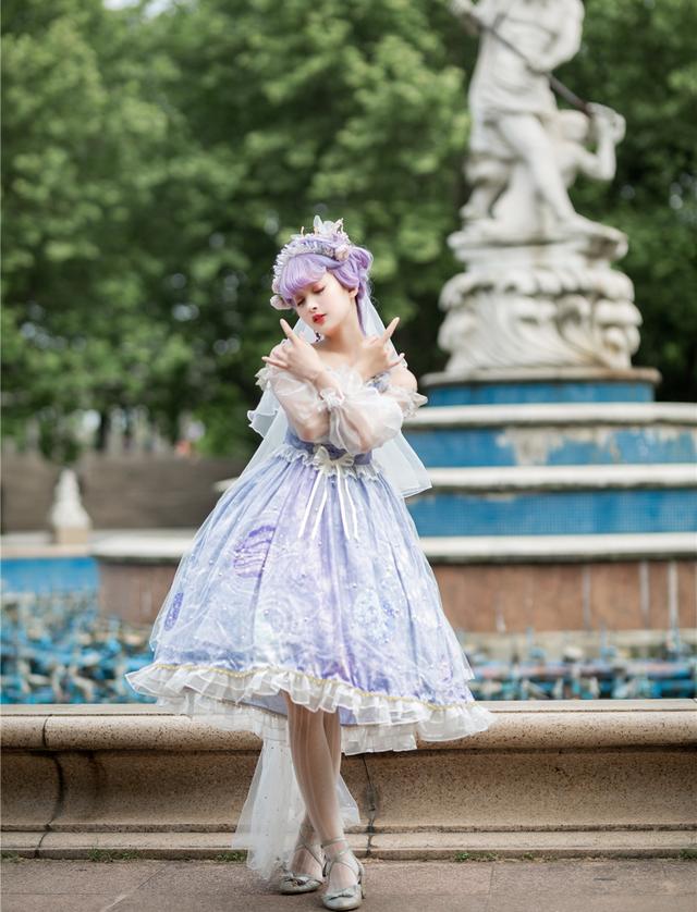 原创自带仙气的洛丽塔星空柄高级优雅显气质哪个lo娘不心动
