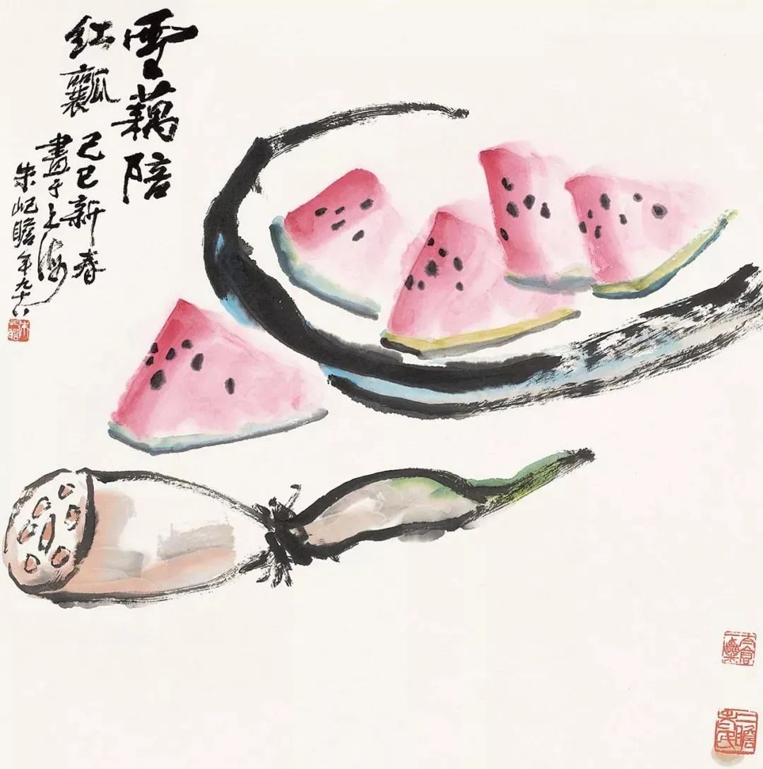 孙雪泥 果蔬图孙雪泥 果蔬图于非闇 白菜瓢虫潘天寿《葡萄》钱大礼 画