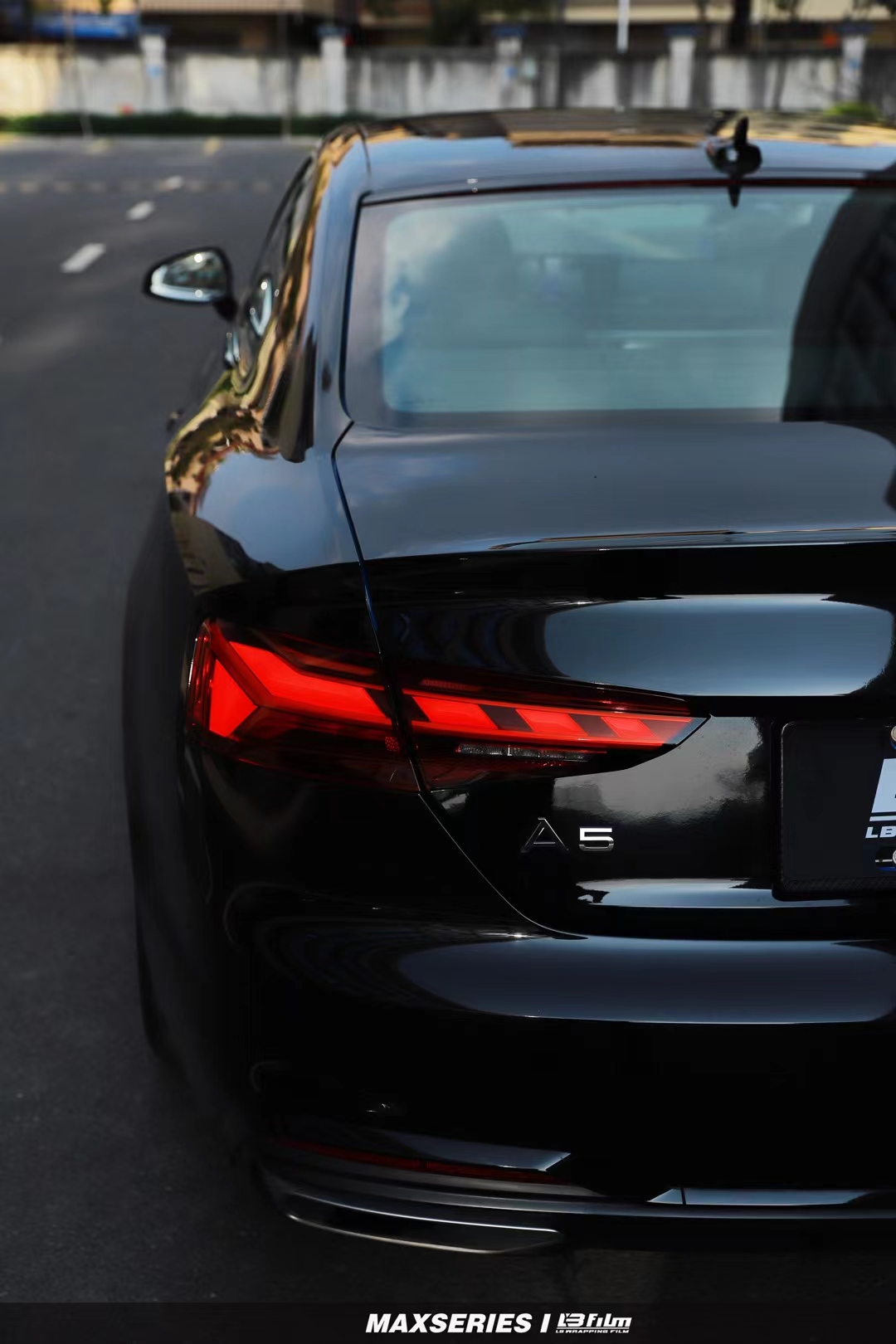 奥迪a5lbfilm改色膜修复钢琴黑