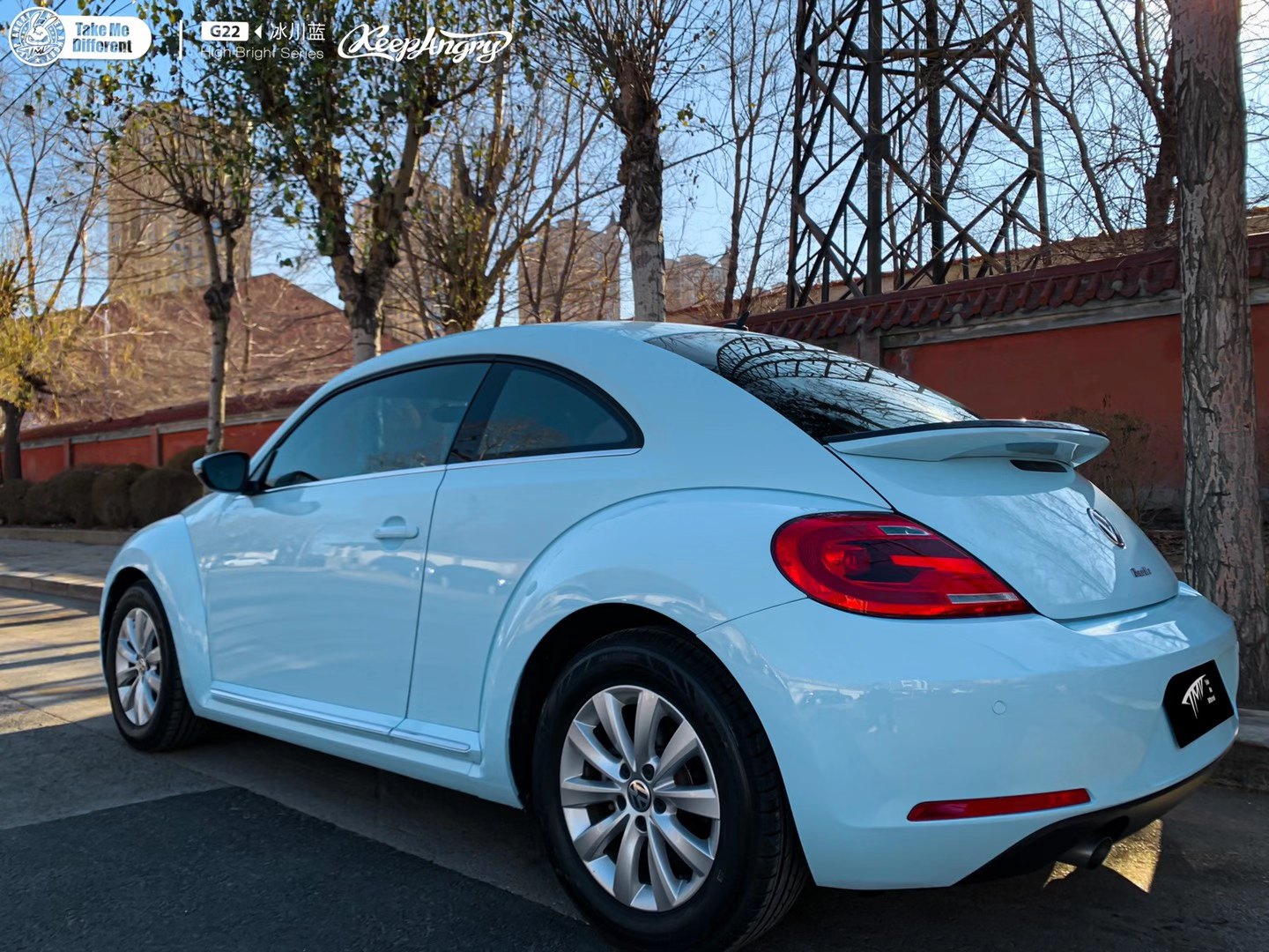 大众甲壳虫tmd潮牌改色膜冰川蓝