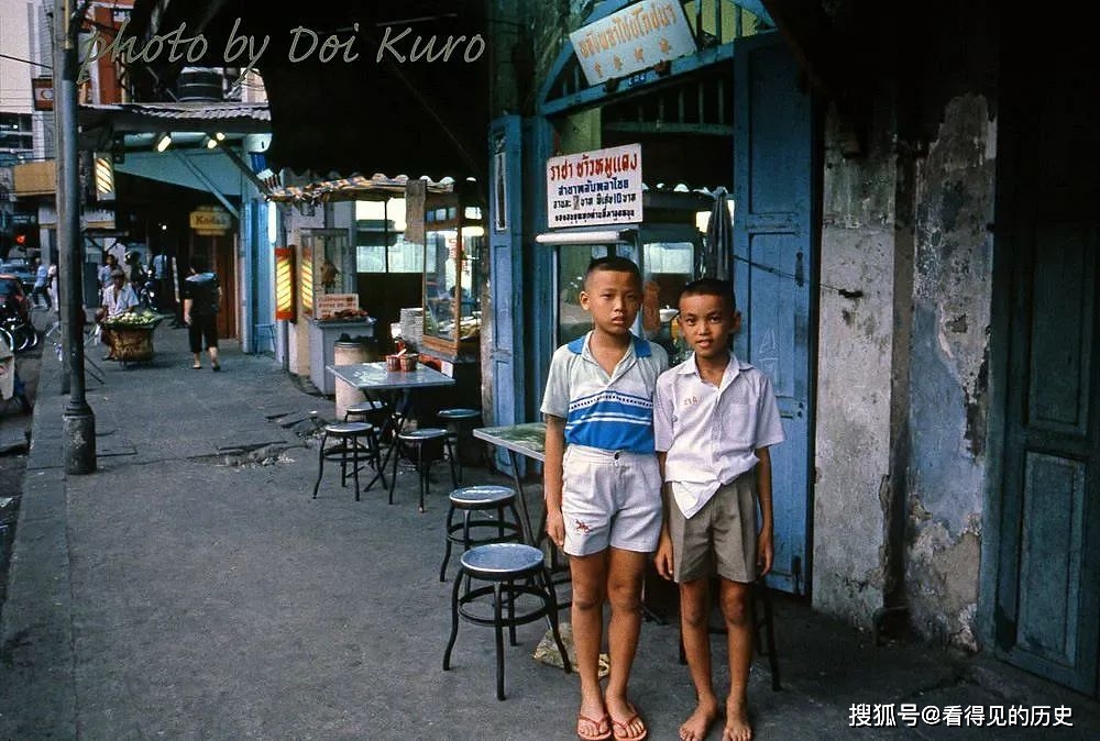 彩色老照片1984年的泰国曼谷充满活力的城市