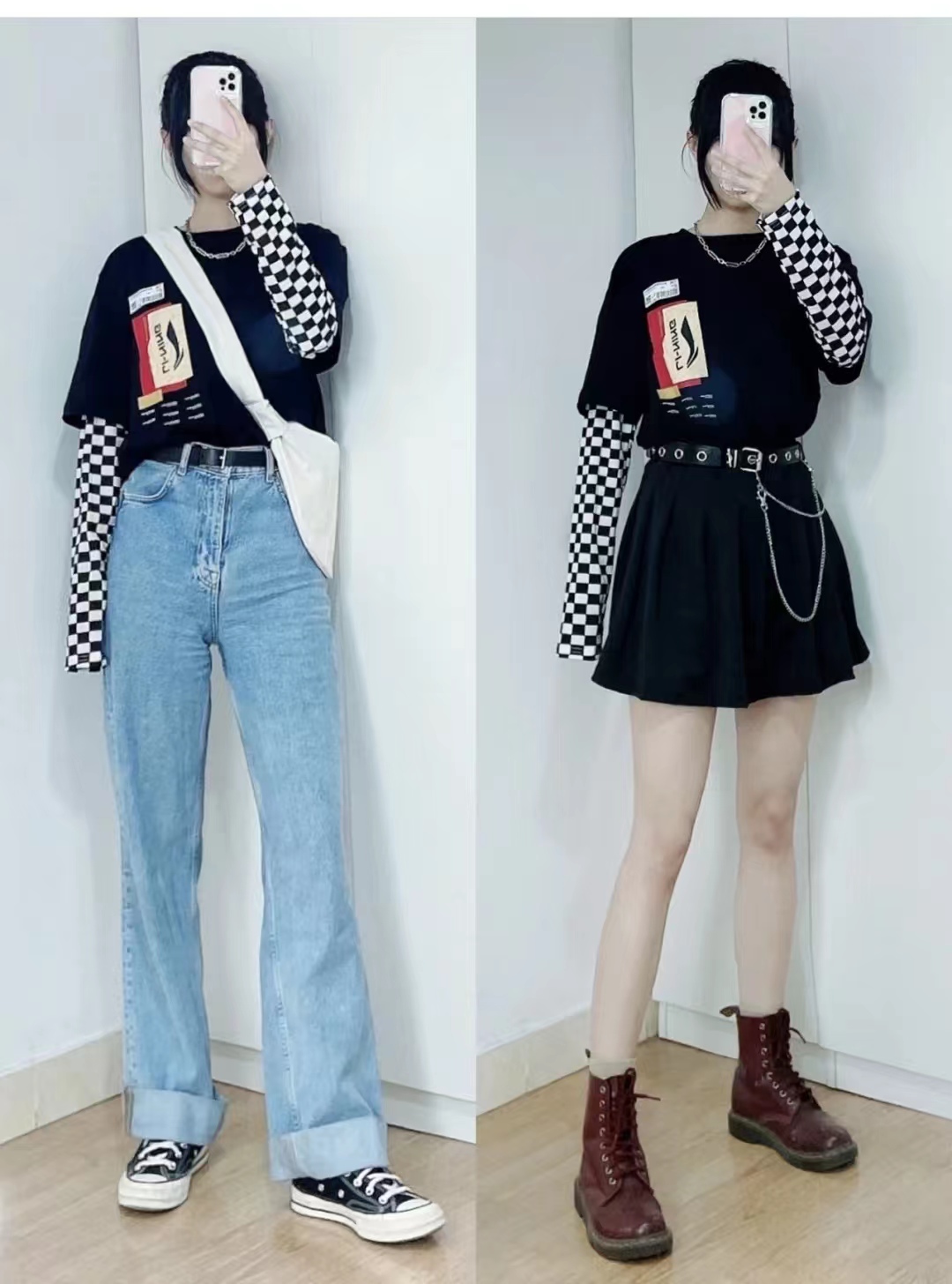 原创t恤叠穿衣服搭配图片t恤怎么叠穿好看