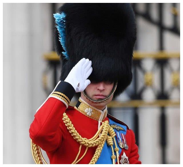 凯特王妃戴旧帽仍好美,绽放阳光笑容,威廉王子戴熊皮帽护驾女王_帽子