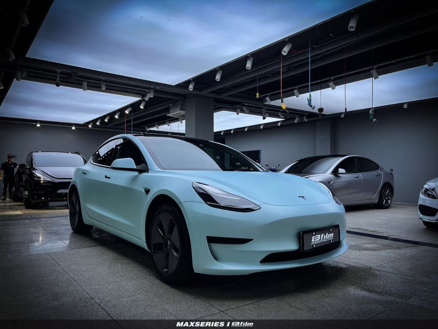 lbfilm改色膜特斯拉model3消光穆里怀白