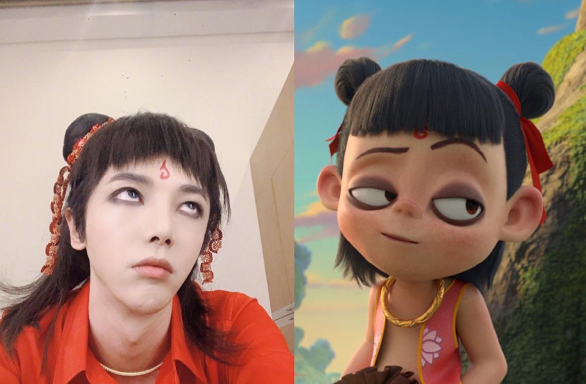 不过最让人惊艳的扮相当属华晨宇cos的哪吒和马天宇cos的敖丙,简直像