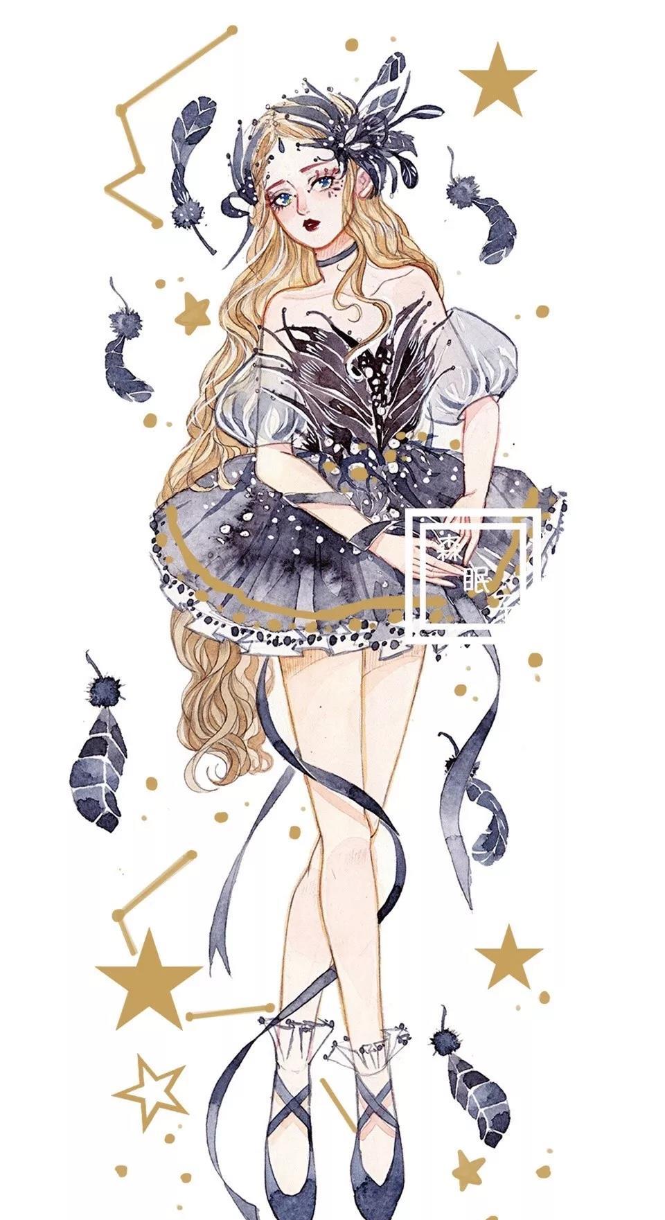 这组自带飘逸的小清新水彩少女,简直太美!(内附详细教程)