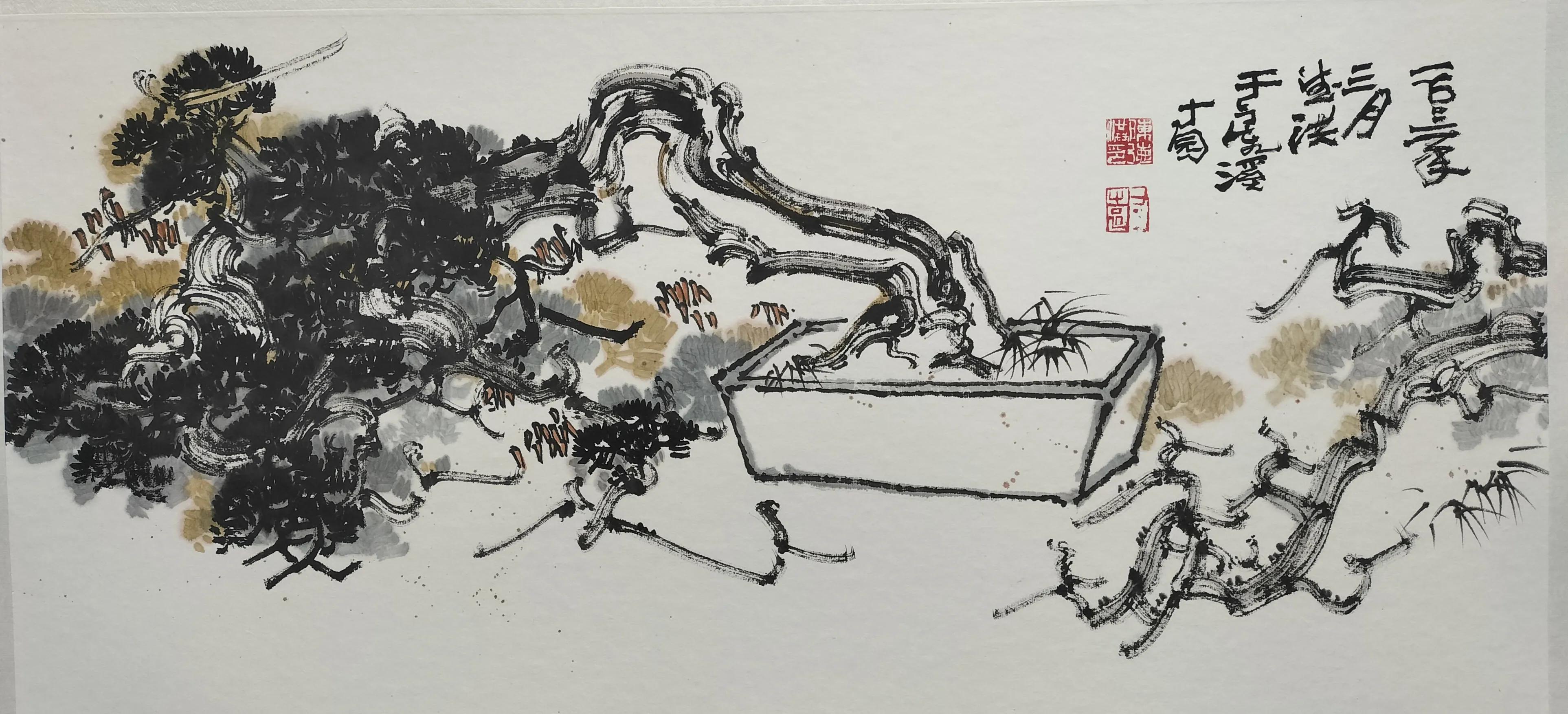 四川美院丨陈德洪水墨写生丨盆景小品(二)_of_艺术_art