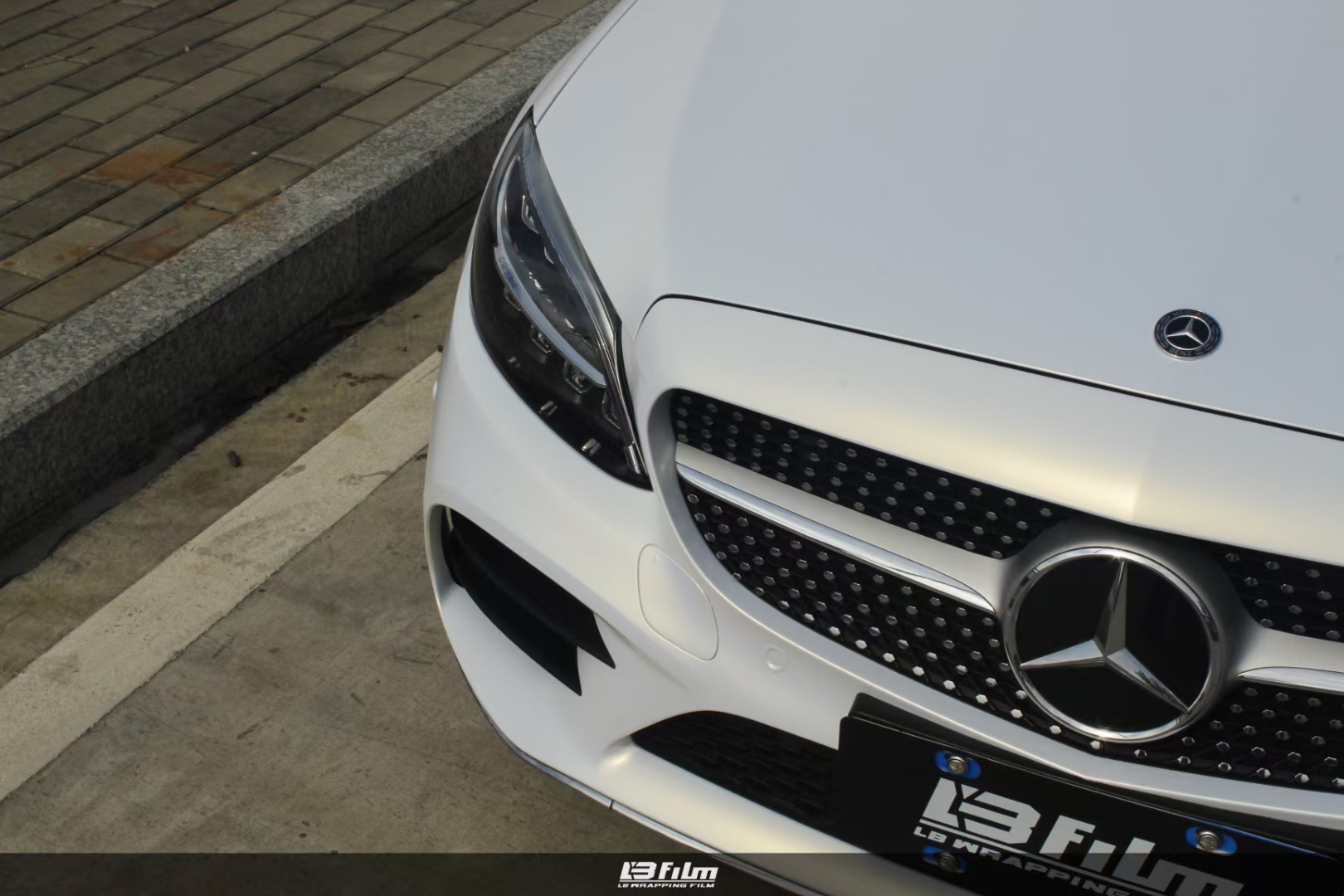 奔驰c260lbfilm改色膜电光白变金