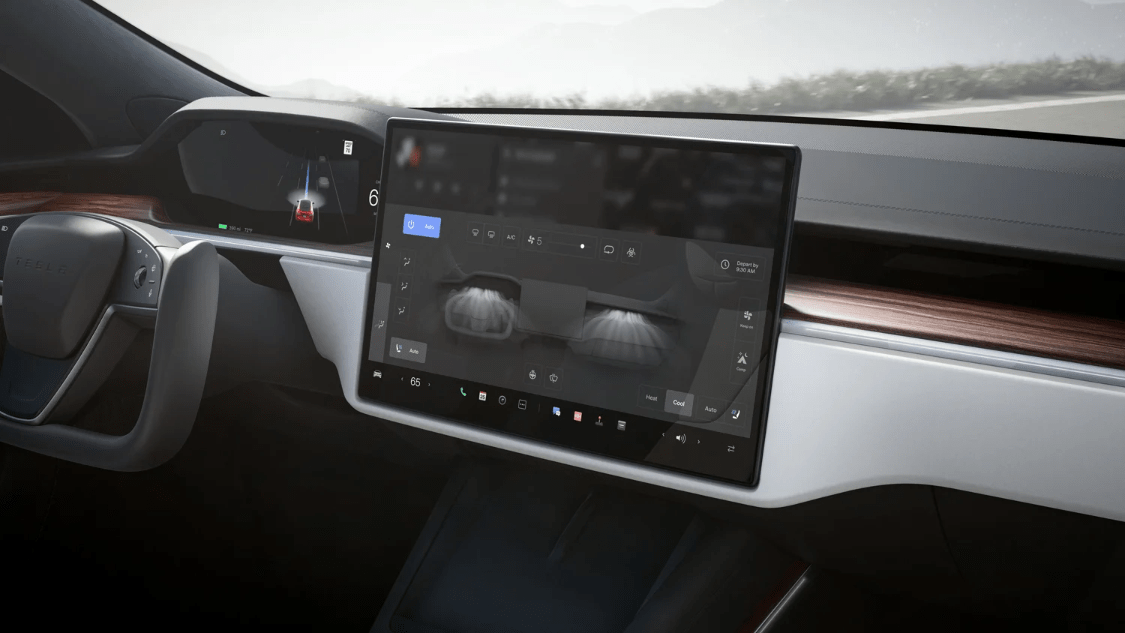 特斯拉models上将出现的倾斜显示器