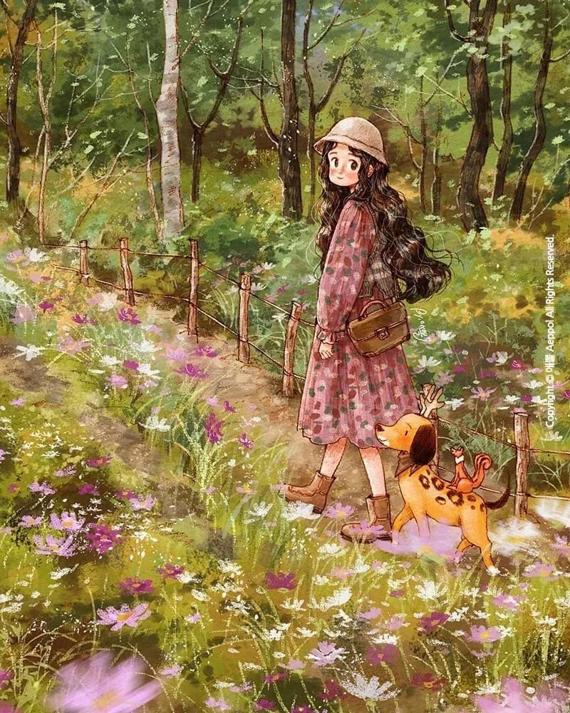 在aeppol的作品中,我们能够感受到温暖,纯真,梦幻,是一种难以言喻的小