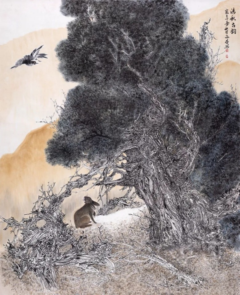 国画名家徐海燕古朴肃穆的大景花鸟世界