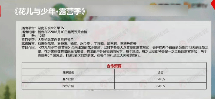《花儿与少年露营季》暂定6月10日播出 刘敏涛杨幂等为嘉宾