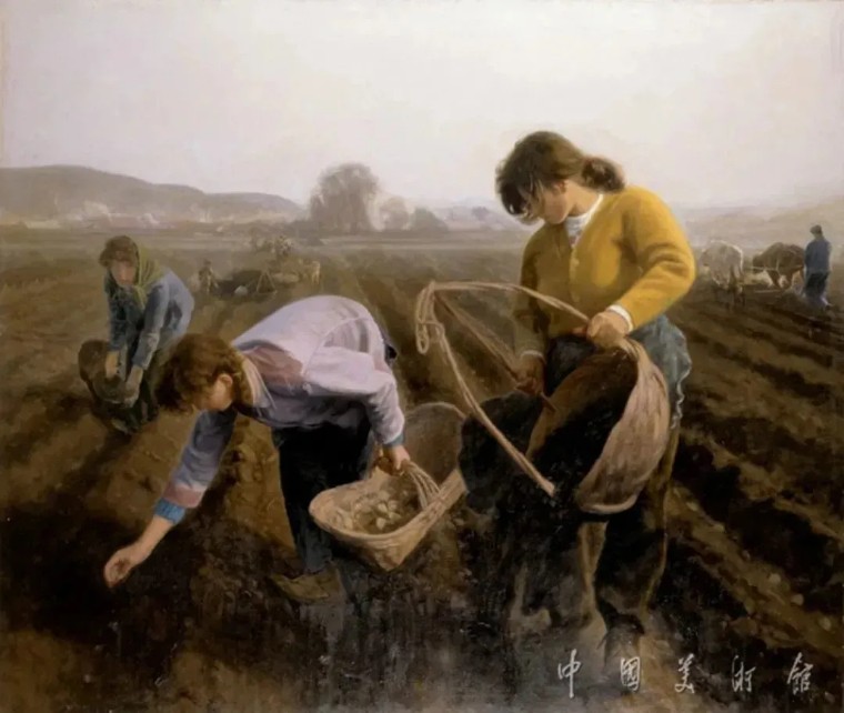 中国美术馆藏布面油彩 1979年 107cm×182cm何岸 《西沙之晨》 油画