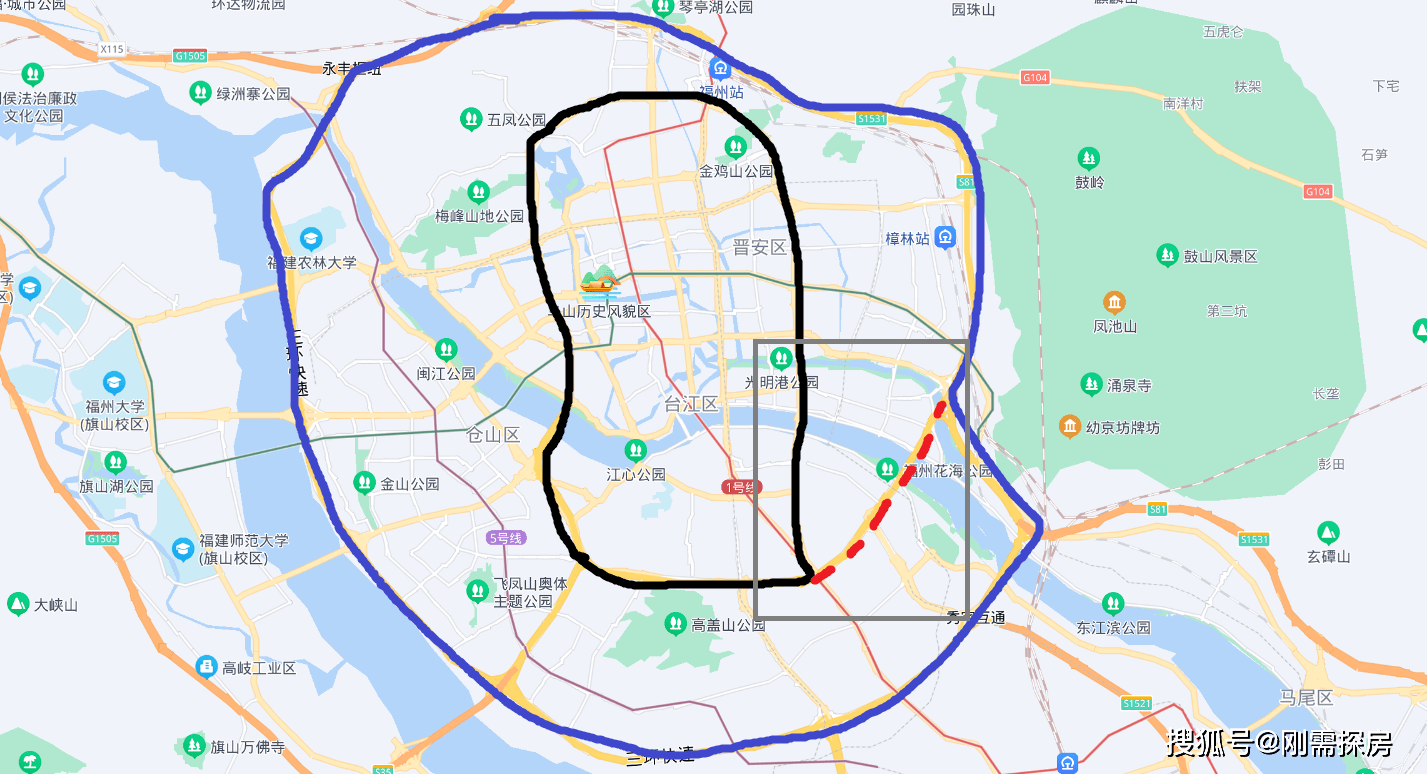 福州主干道交通地图图片