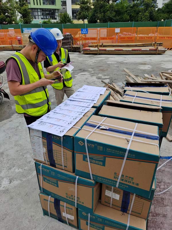 兴纪龙铝合金衬塑pert给水管现场验收