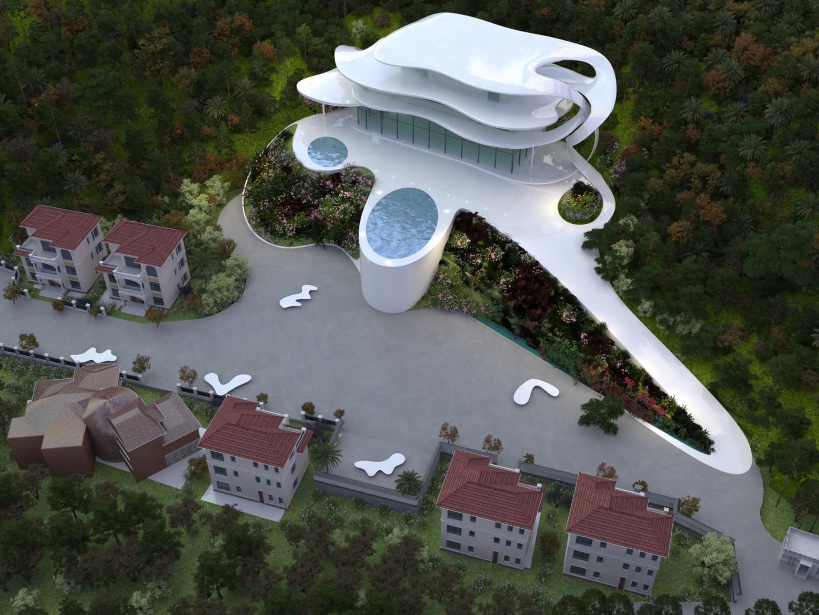 在森林中漂浮深圳豪宅设计豪华别墅设计共振城市建筑集团戴帆daifan