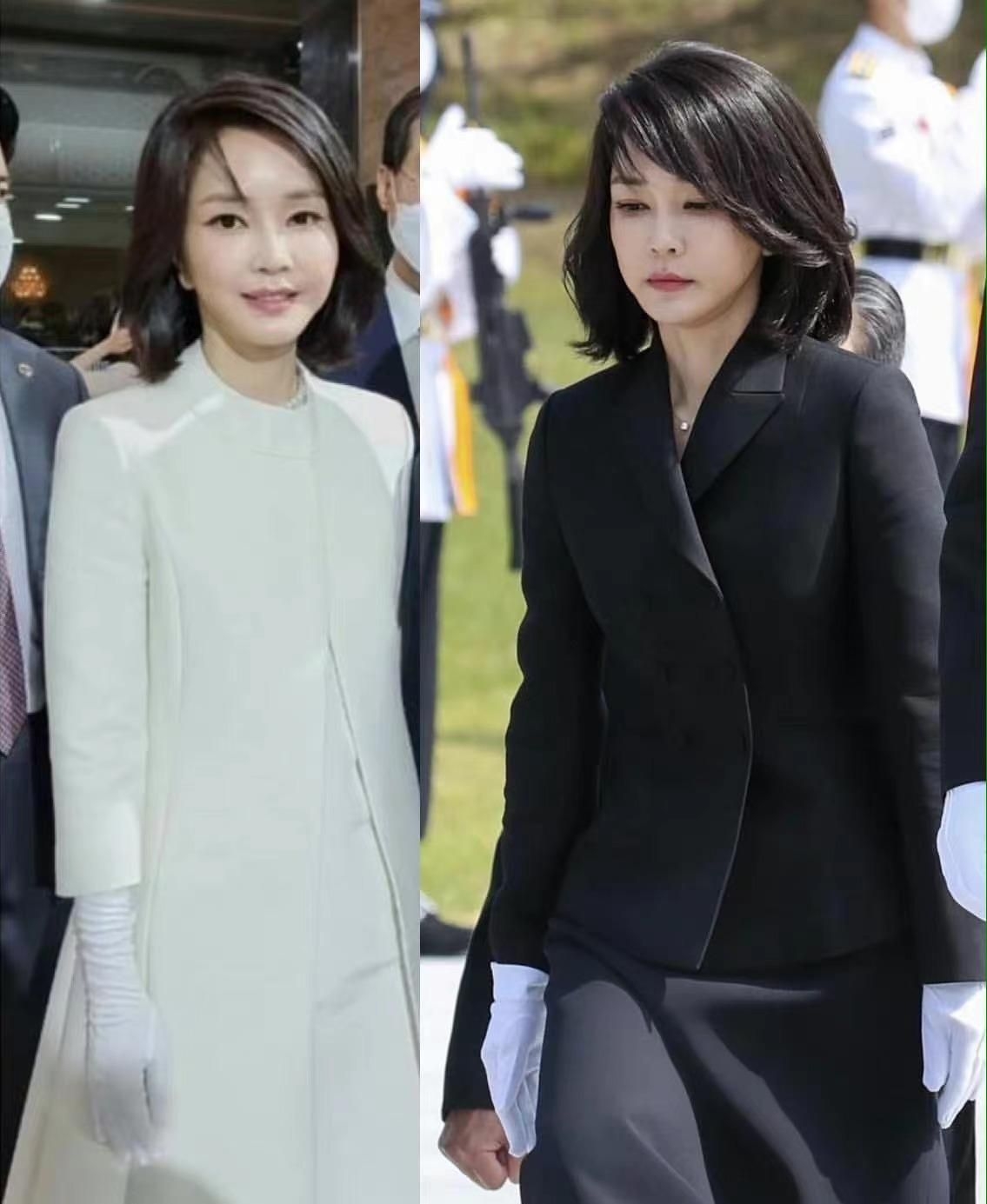 韩国第一夫人的美貌真不是盖的 50岁看着跟似的 气质确实够绝 造型 身材 味道