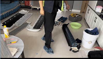 格力时光绘圆柱空调清洗