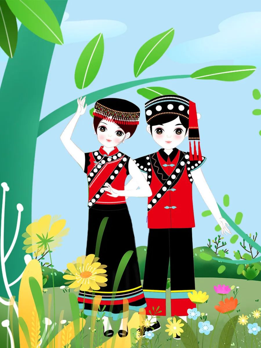 傈僳族卡通人物图片图片