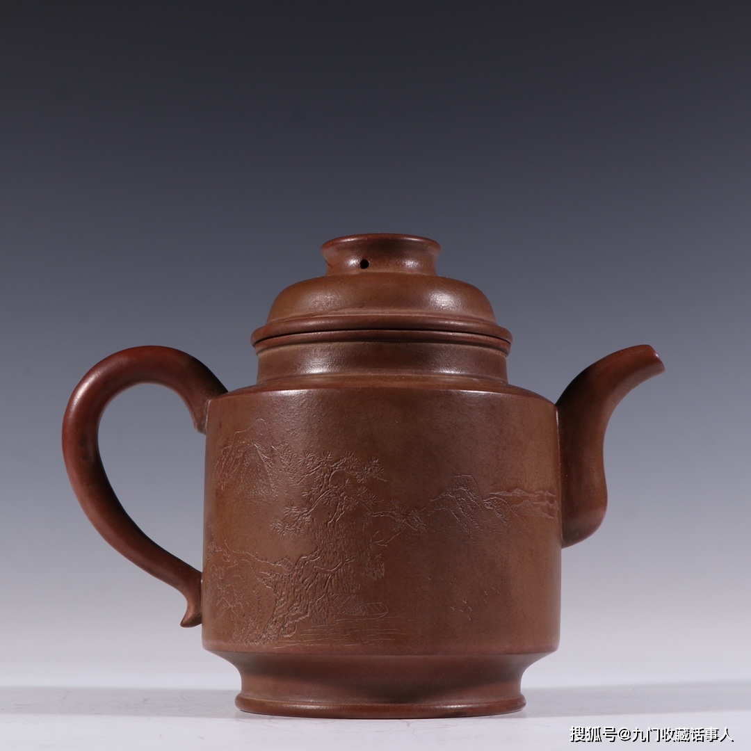 顾景舟款 紫砂雕诗文茶壶_宜兴_景洲_工艺美术