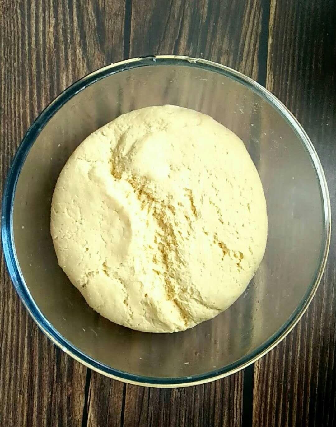 原创玉米面发面豆沙饼想吃在家做松软香甜好吃又卫生