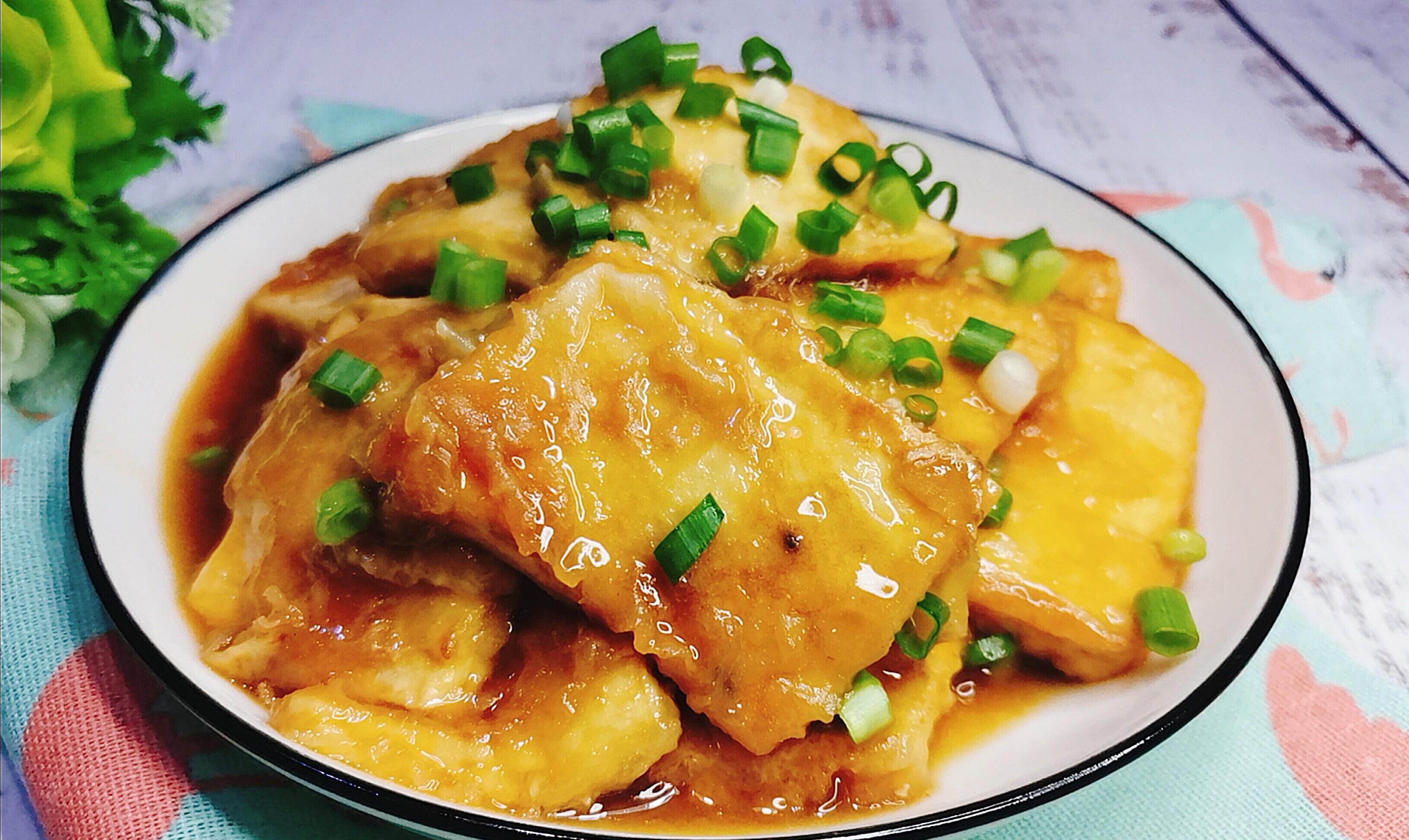 原创1只鸡蛋1块豆腐就能做出金黄软嫩的锅塌豆腐你也来试试