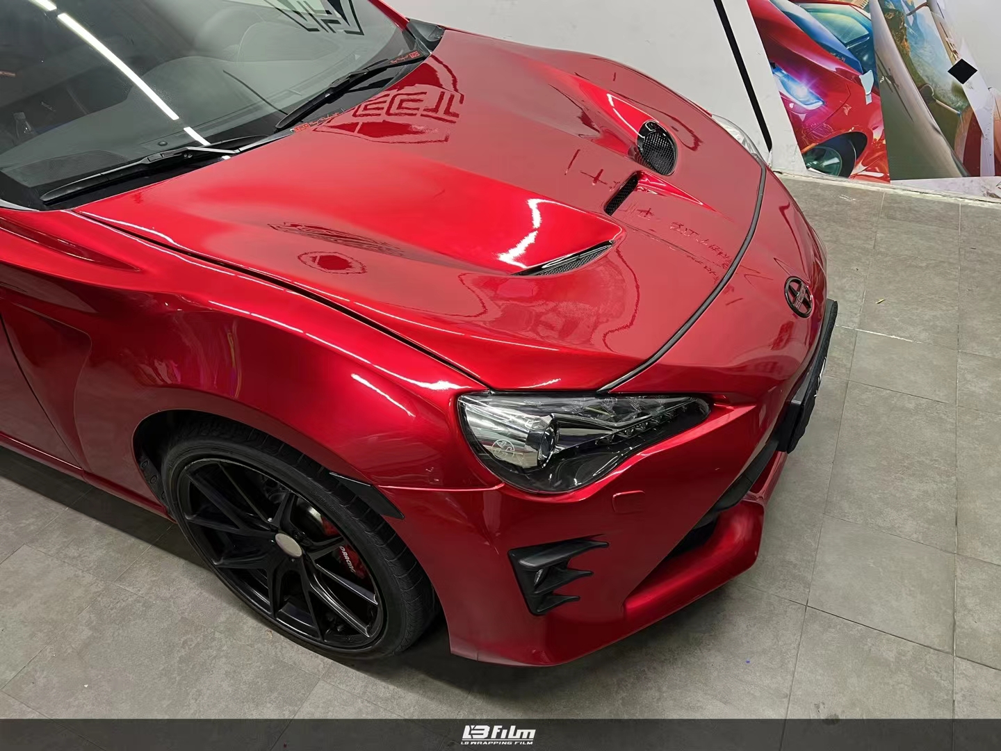 丰田gt86lbfilm改色膜超亮金属玫瑰红