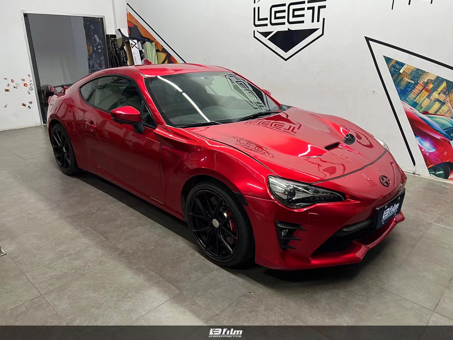 丰田gt86lbfilm改色膜超亮金属玫瑰红