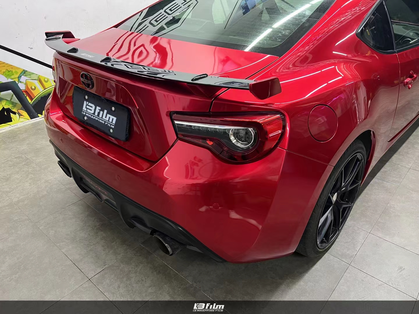 丰田gt86lbfilm改色膜超亮金属玫瑰红