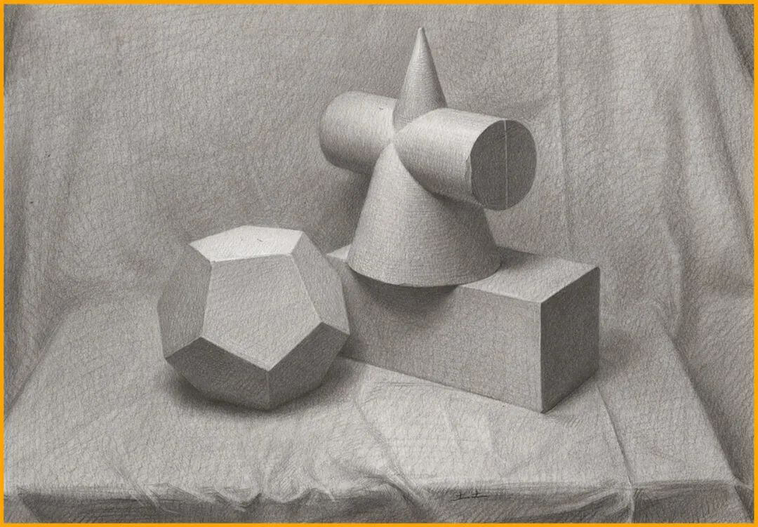 解答:"石膏几何体作为学习素描的入门的描摹对象,它承载了很多关于