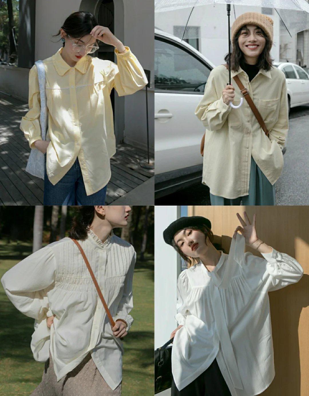原创白色衬衫穿搭太单一试试港风法式衬衫穿搭柔情万种又美感十足