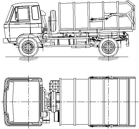 垃圾车结构简图图片