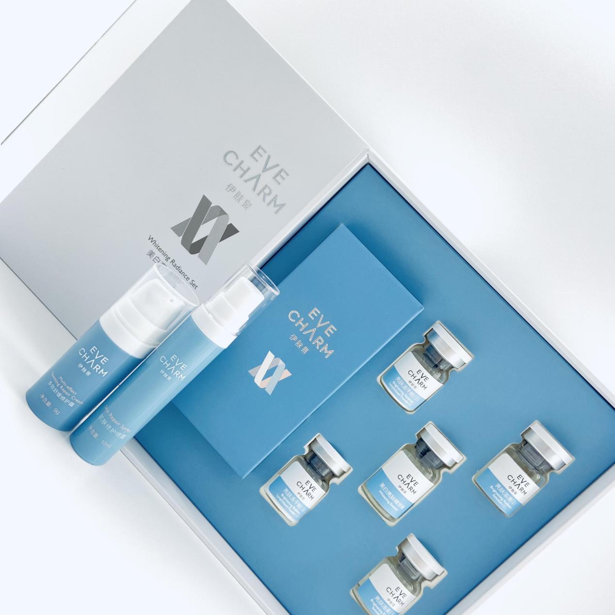 经过多年研究,专门针对美白祛斑的产品伊肤泉美白亮肤组合