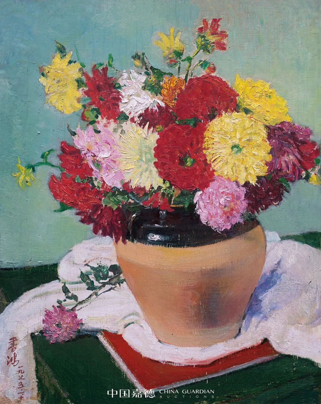 中国嘉德夜场拍卖:《福州鼓山》3335万元成交 庞薰琹《百花齐放》创造