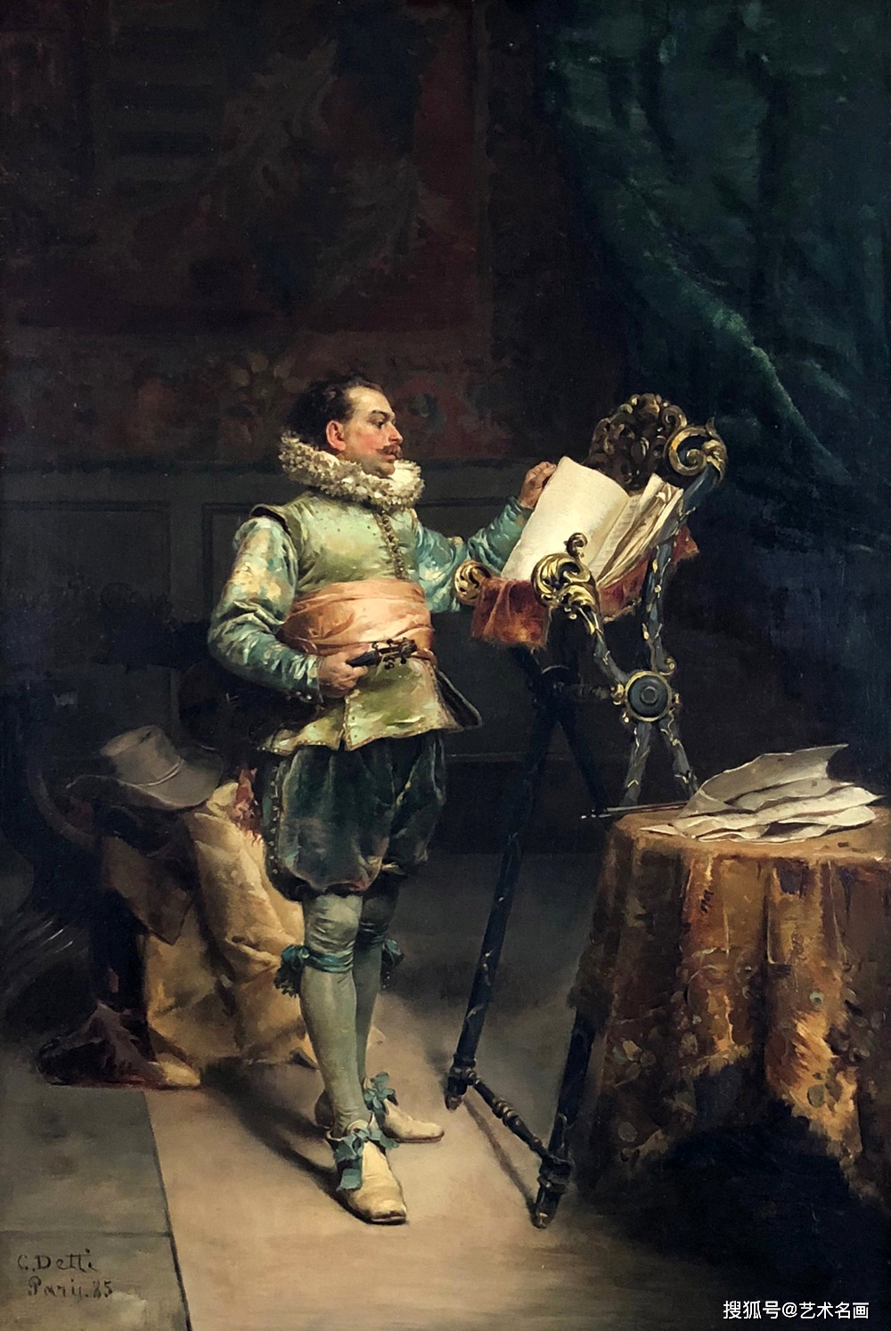 意大利人物肖像油画|萨尔·奥古斯特·戴蒂_detti_auguste_多多