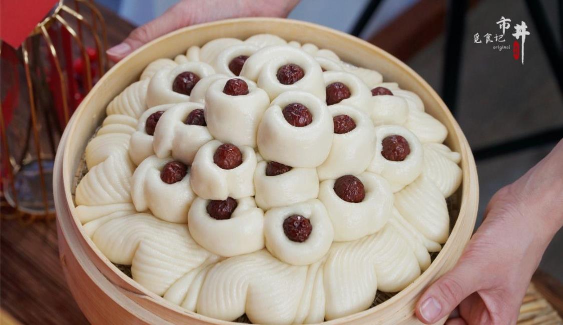 二十八,蒸枣花,手把手教做枣花馍,祭祖好贡品,来年富贵吉祥_面团_红枣