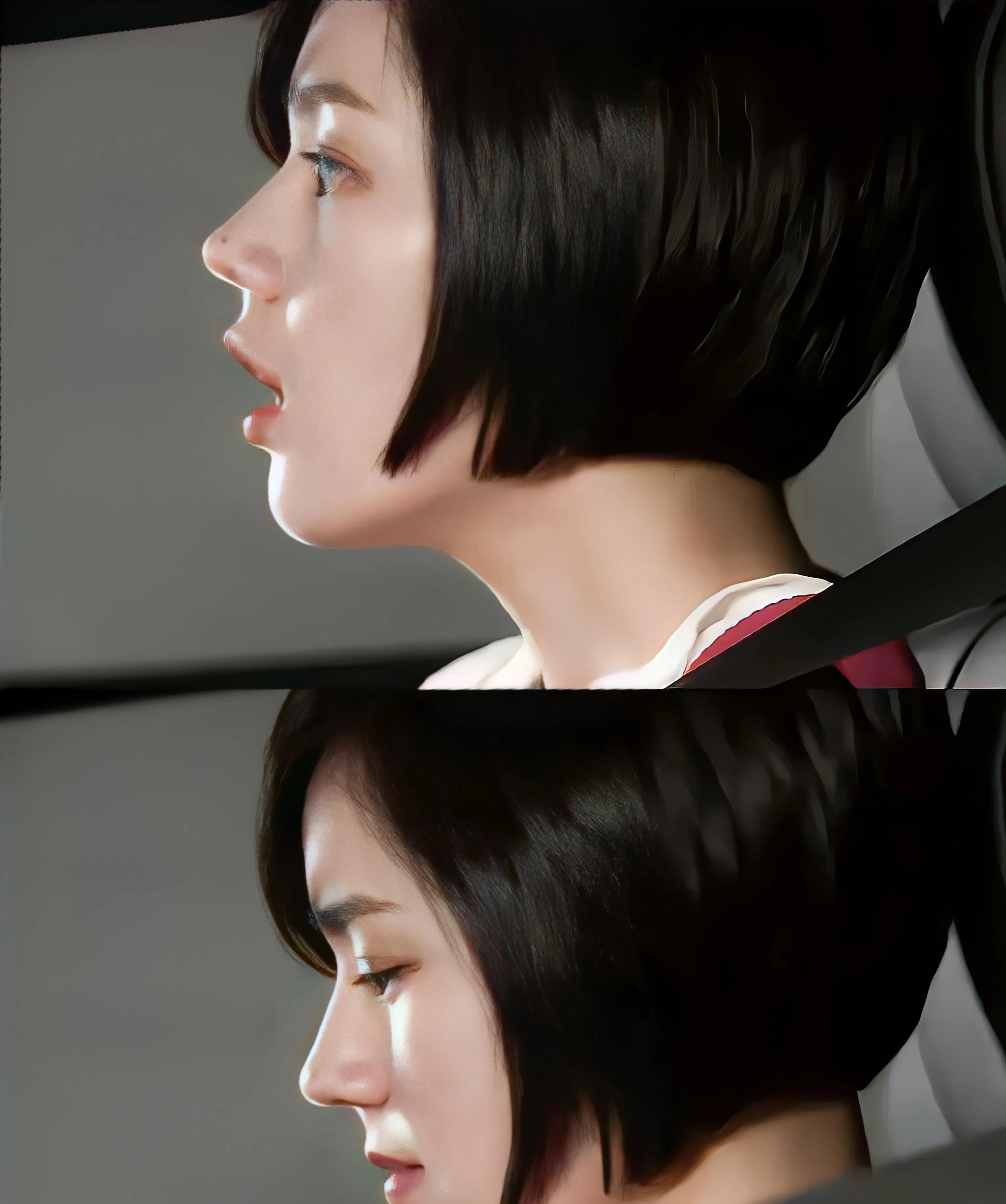 侧脸观看,你才知道这是如何得到造物主的宠爱,鼻尖之上那颗俏皮的痣