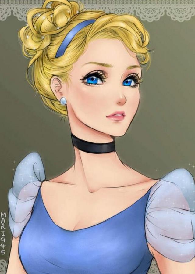 画师绘制日漫风迪士尼公主,眼睛里藏着星星,小美人鱼太惊艳_气质_仙蒂