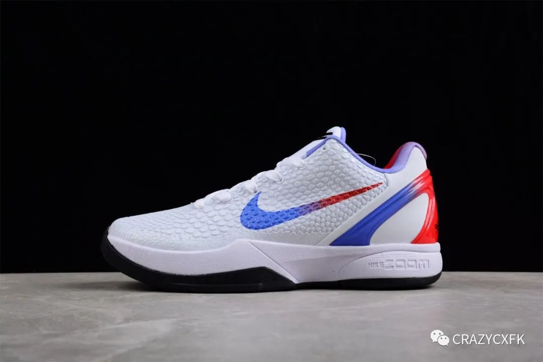 耐克nike zoom kobe 科比6代白蓝波点鱼鳞纹低帮运动篮球鞋_flywire