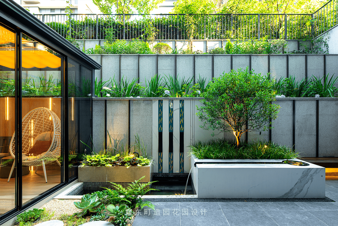 60㎡下沉式庭院改造设计,现代风~_花园_空间_景观