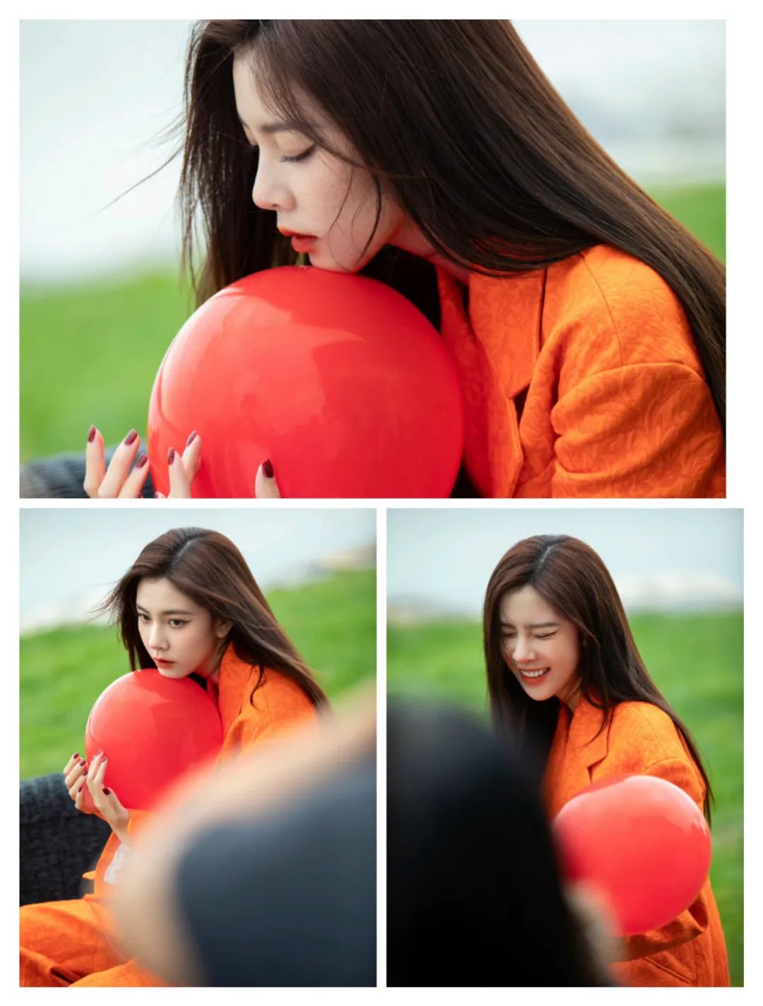 2022夏季的温暖橙色,谭维维,宋妍霏和王霏霏的时尚穿搭_颜色_对比