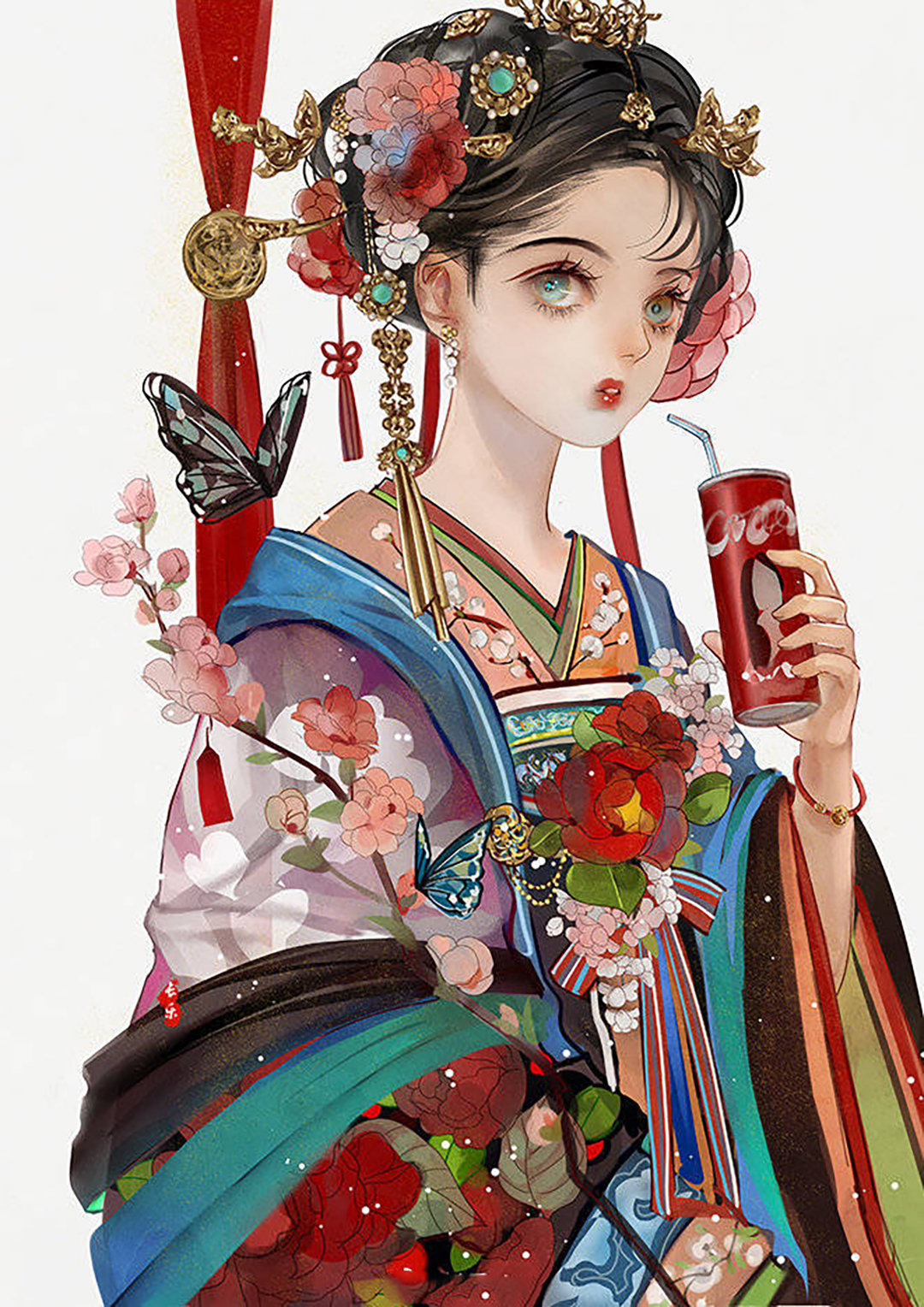 中国风浓郁的二次元美女插画