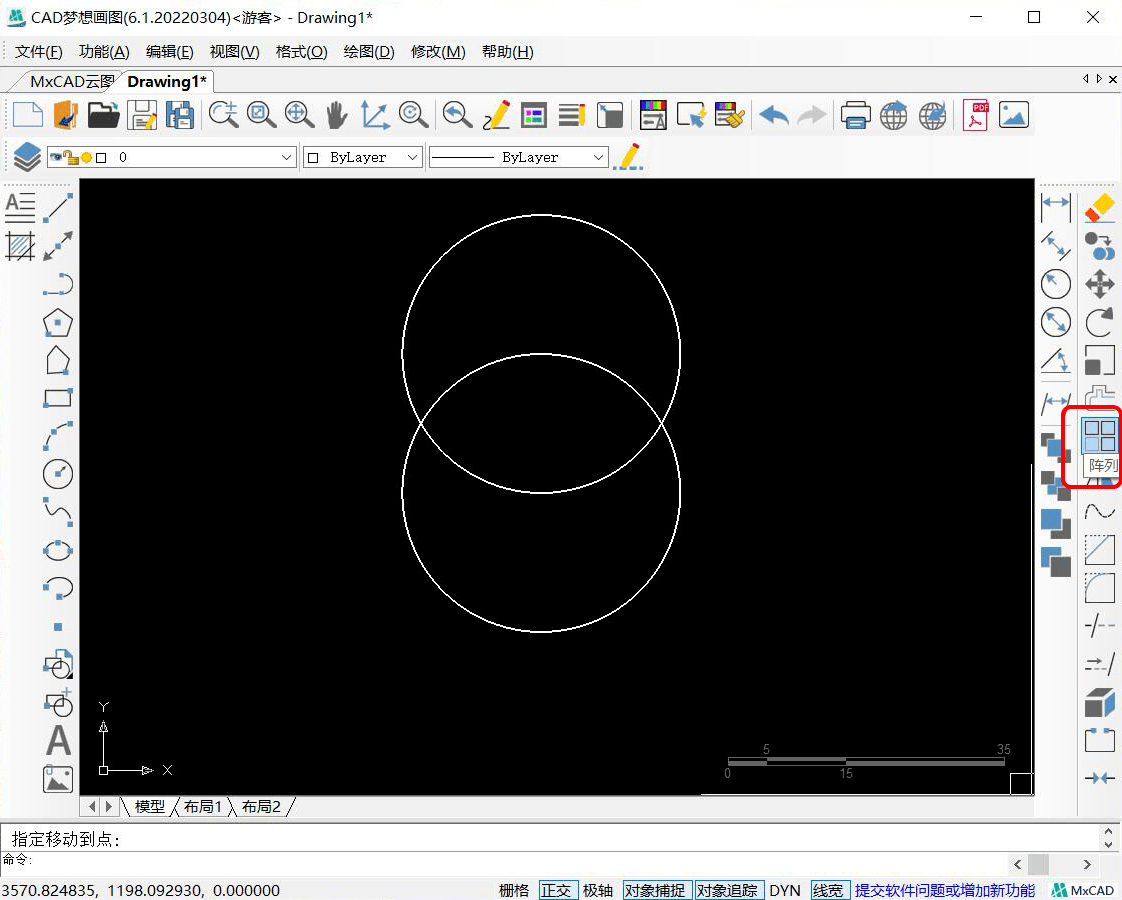 cad制图软件中利用环形阵列命令画圆弧