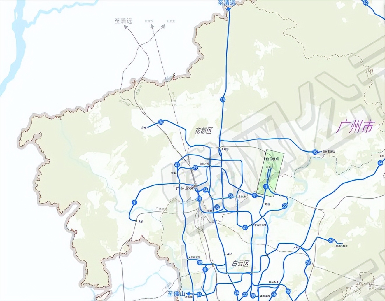 广州新建地铁规划图图片