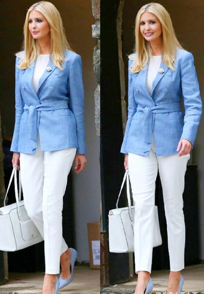 "伊万卡"认真穿着职业装,比平常看上去更有"贵族"气质_西装_融合_效果