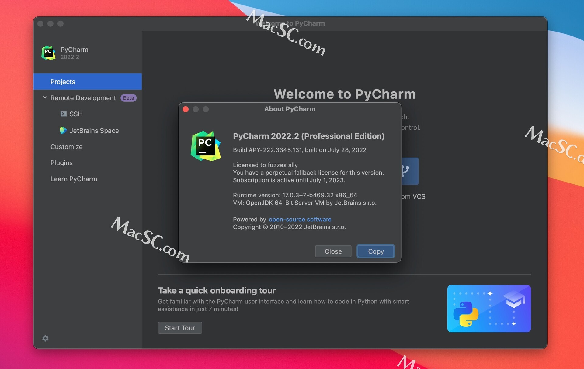 mac Python编辑开发pycharm pro 2022mac永久激活码下载
