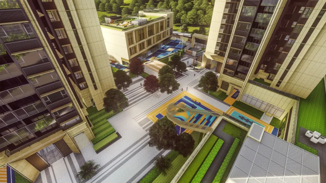 特发·观月台园林效果图2,推窗见绿,使用率高达91%,78㎡做3房.