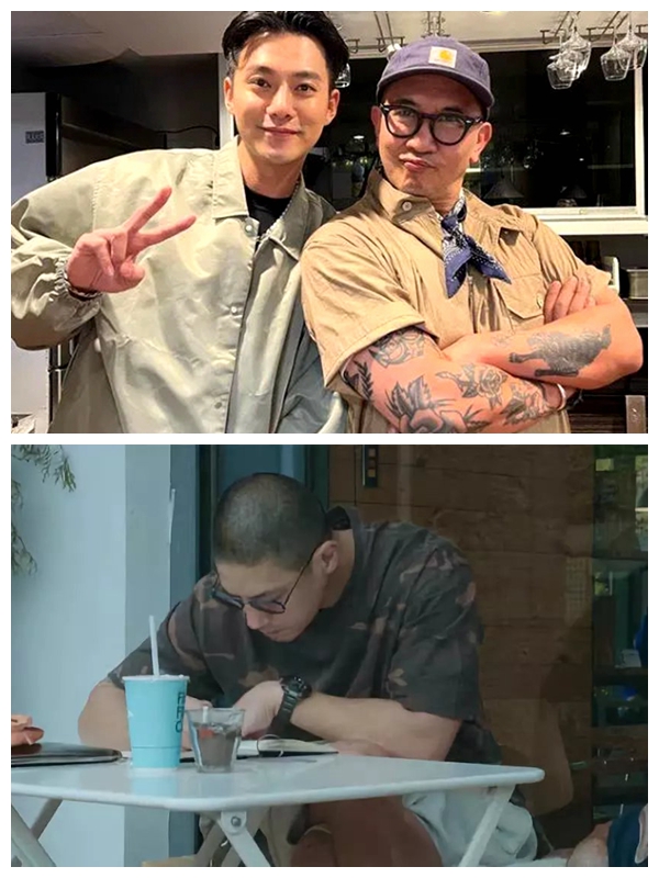 具俊晔蒋友柏罕见合照,蒋友柏光头出镜变化大,曾是蒋家最帅曾孙_网友