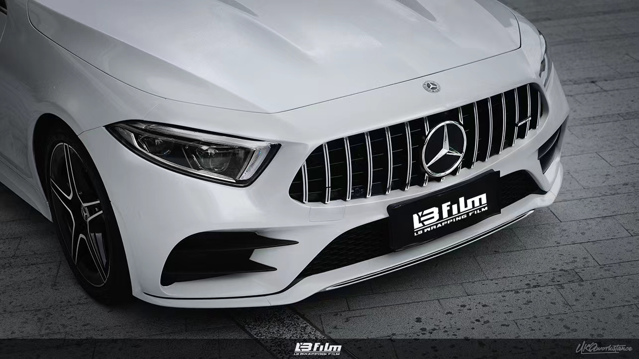 奔驰cls300-lb改色膜珍珠贝壳白,纯粹干净的白简约又美好_搜狐汽车