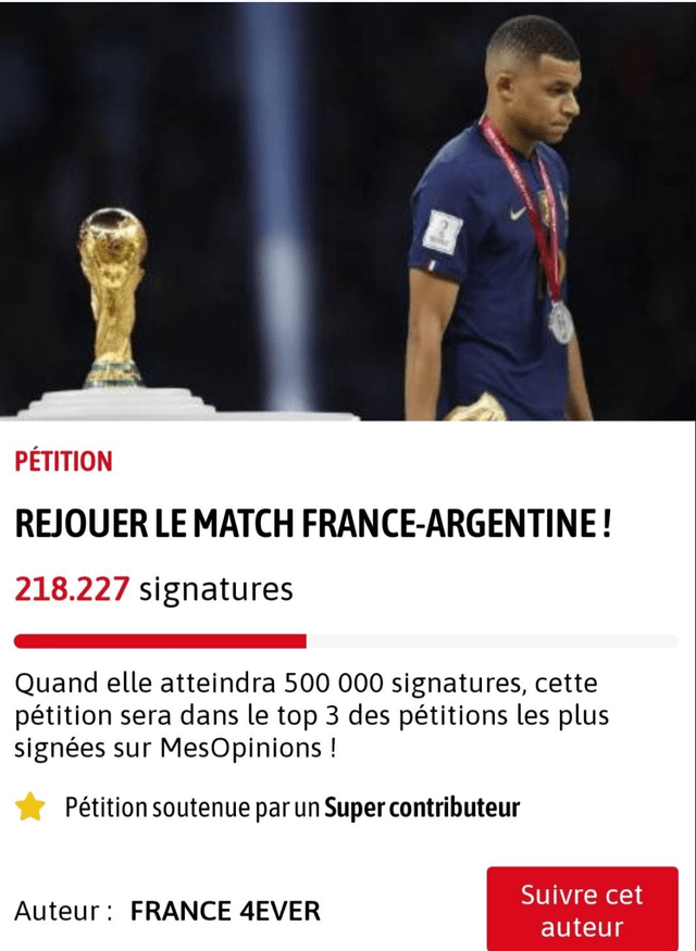 魔法打败魔法!30万阿根廷人请愿法国停止哭泣,回应重踢世界杯决赛